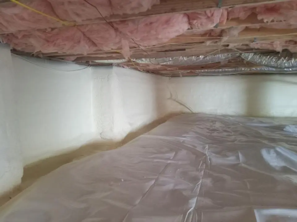 Crawl space encapsulation with closed-cell spray foam for Roof Waterproofing in Richland